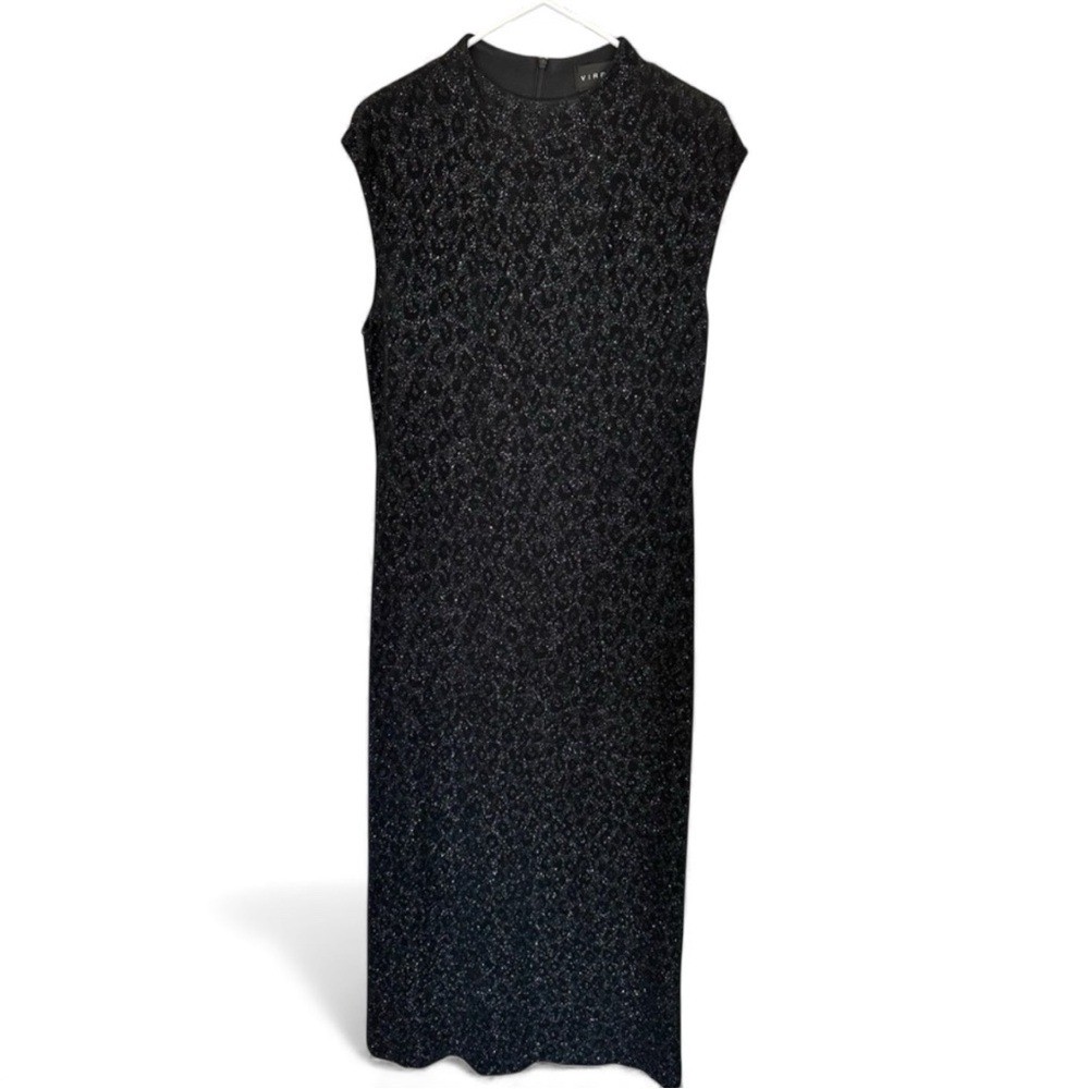Virgo Sparkling Cocktail Dress Size 12 Black Embellished Long Dress
